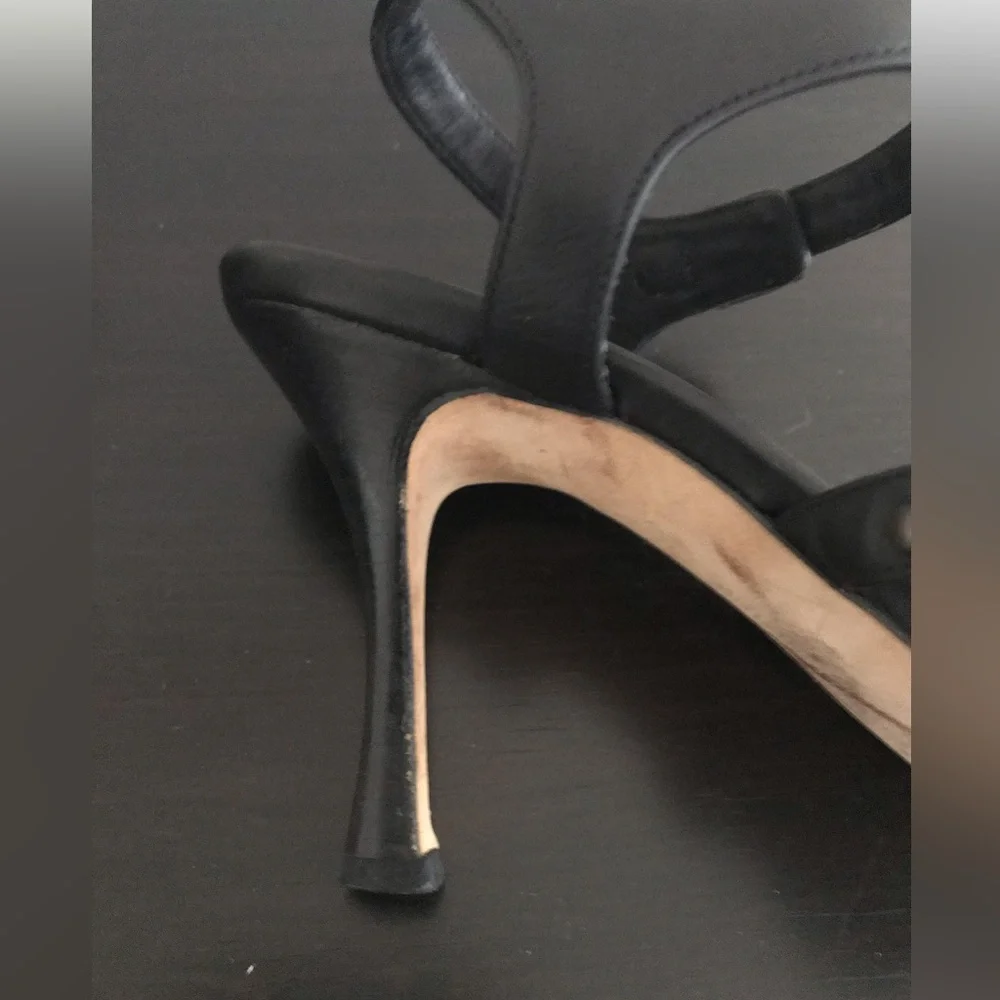 MANOLO BLAHNIK Black  High Heel Sandals SZ 35.5